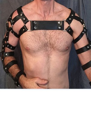 Erkek Fantazi Giyim Deri Kol ve Göğüs Harness - APFTM5