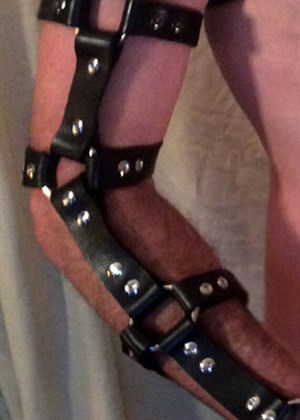 Erkek Fantazi Giyim Deri Kol ve Göğüs Harness - APFTM5