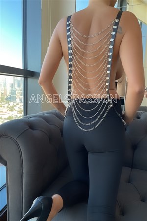 Sırt Zincir Detaylı Seksi Harness - APFT399
