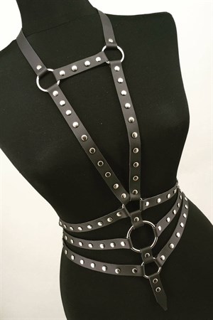 Zımba Detaylı Şık Deri Harness Korse - APFT546