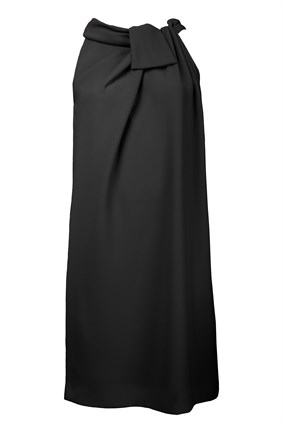 ELBİSENelly Siyah Yakalı Kolsuz Mini Bol Kesim Abiye Elbise