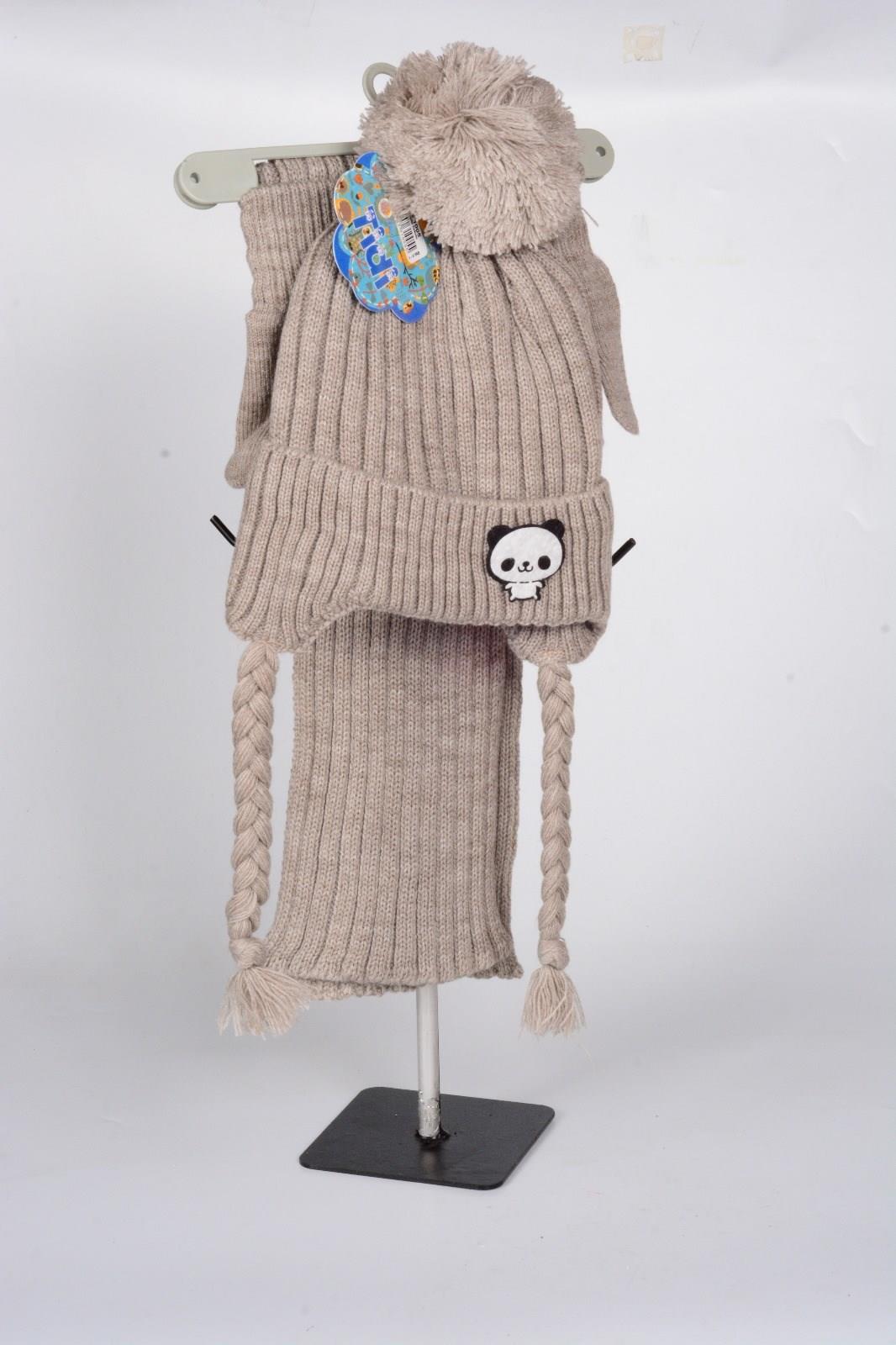 1-4  YAŞ 3'LU COCUK ATKI BERE ELDİVEN SET 