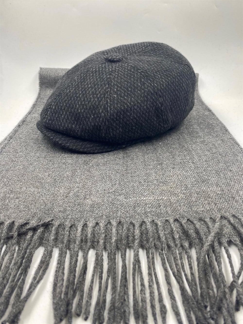 David Beckham Model Peaky Blinders  Kasket Şapka Atkı Hediyeli Kombin 