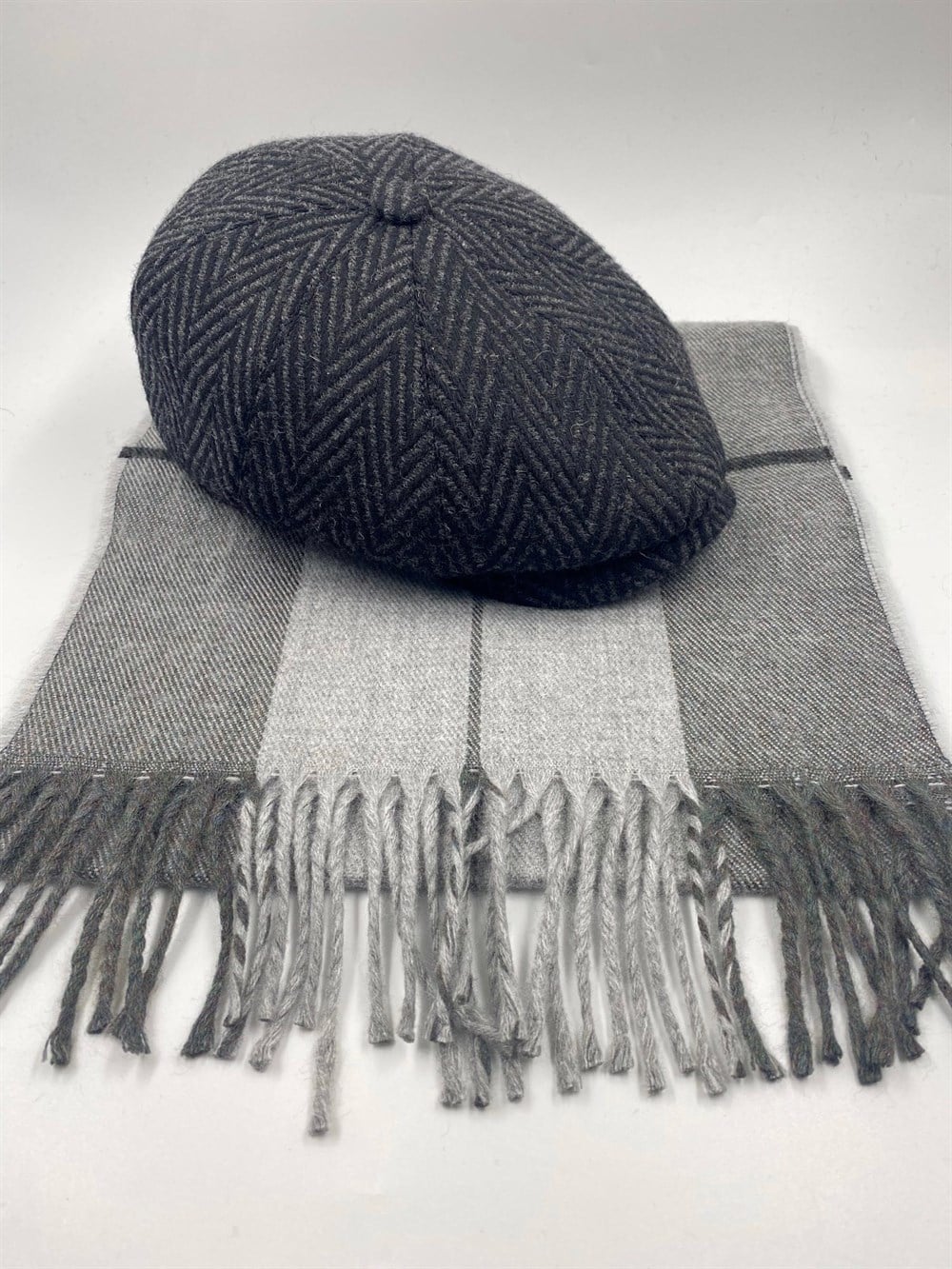 David Beckham Model Peaky Blinders  Kasket Şapka Atkı Hediyeli Kombin 