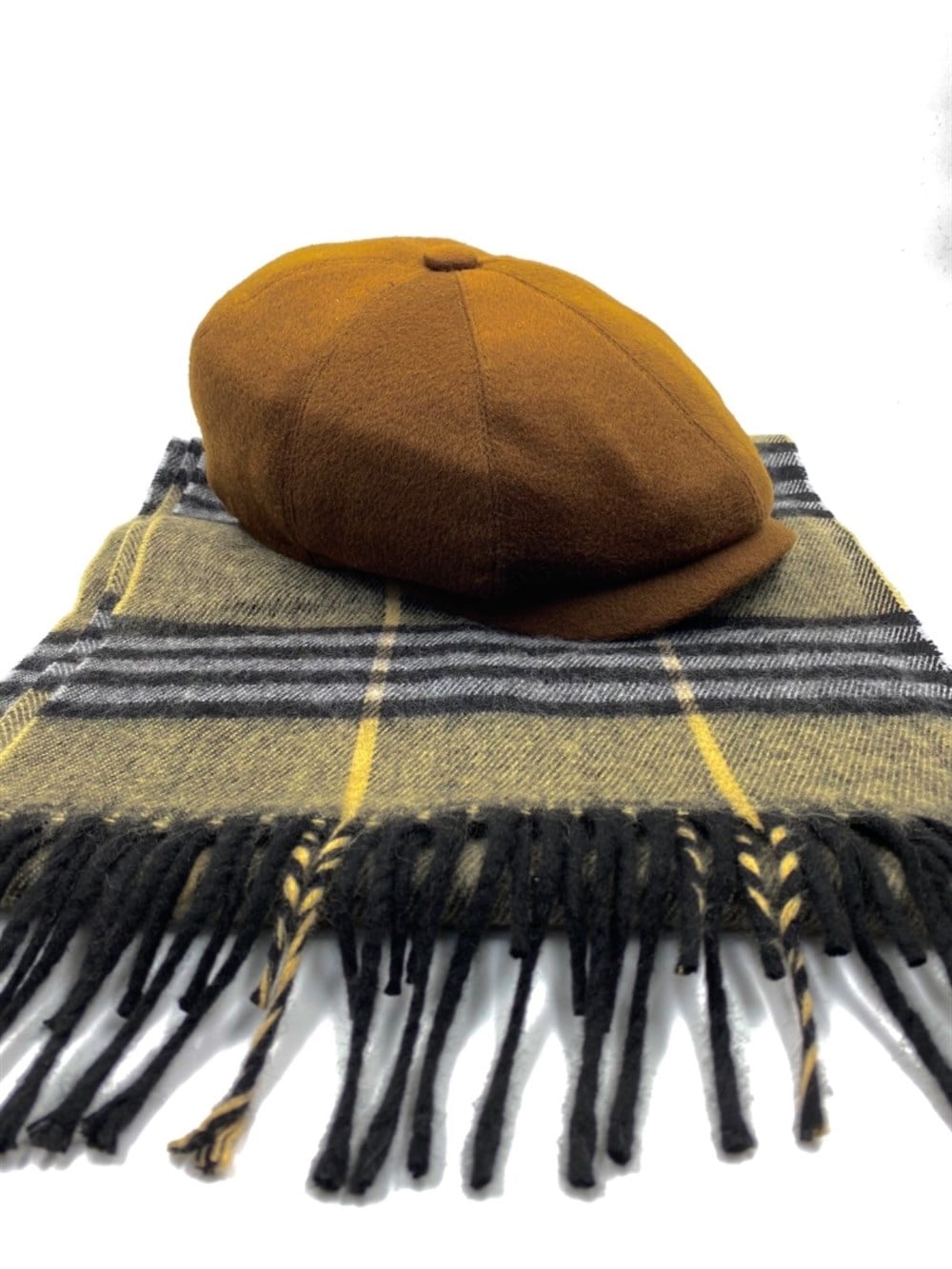 David Beckham Model Peaky Blinders  Kasket Şapka Atkı Hediyeli Kombin 