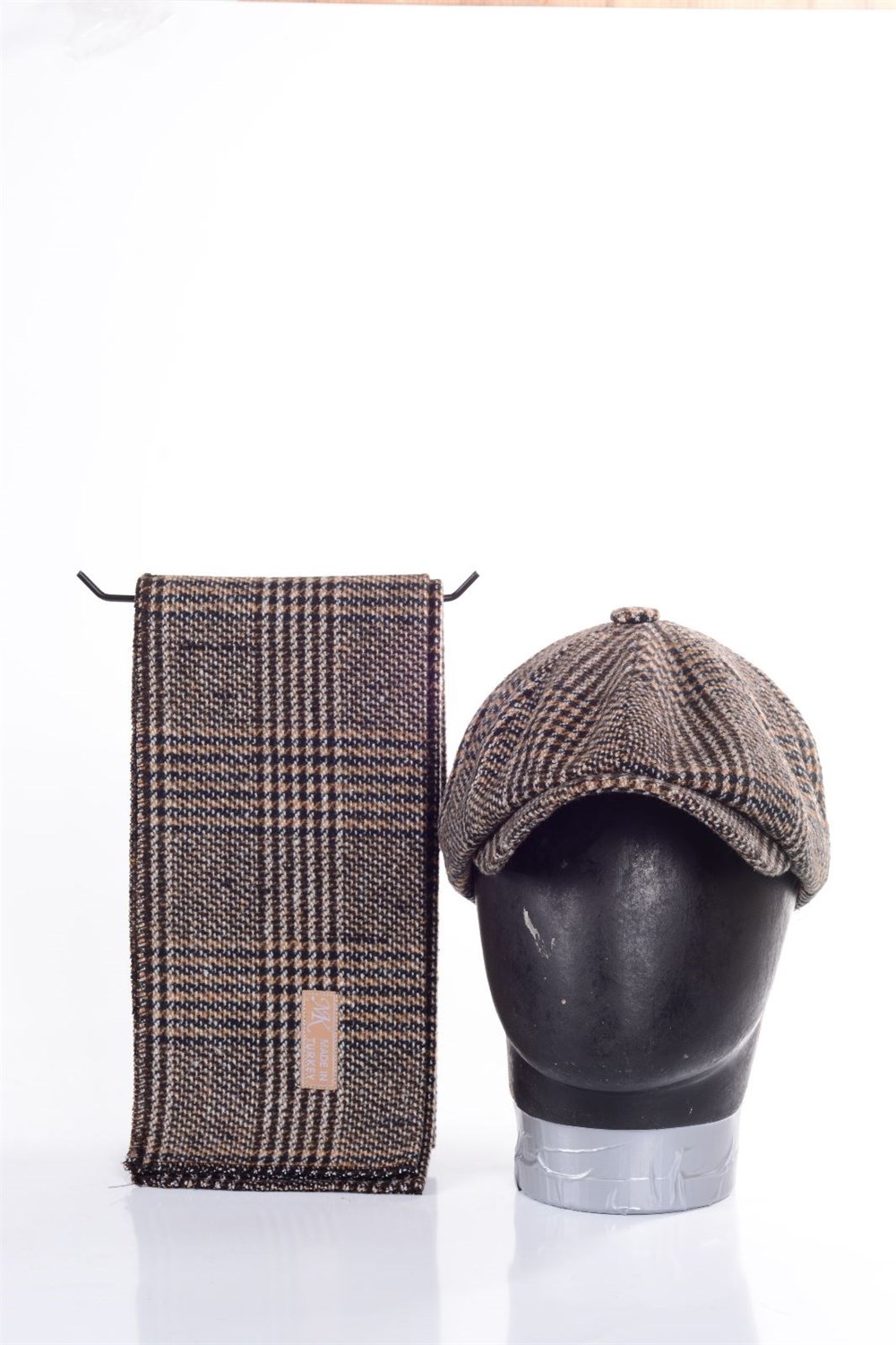 David Beckham Model Peaky Blinders Ekoseli Kışlık Kasket Şapka Atkı Hediyeli Kombin 