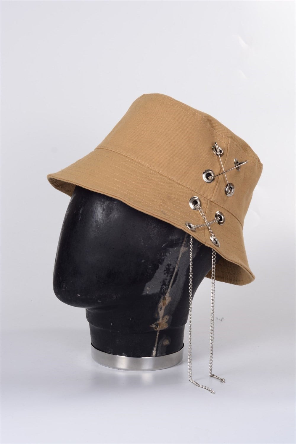 Piercingli %100 Pamuk Balıkçı Bucket Hat Safari Kova Şapka