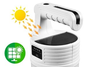 300w 10 Modlu Güneş Enerjili Solar Aydınlatma Kamp Çadır Lambası Ampül Led Şarjlı Işıldak El Feneri