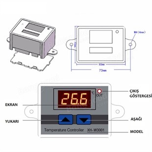 XH-W3001 220V AC Dijital Termostat Akvaryum Kuluçka Makinesi