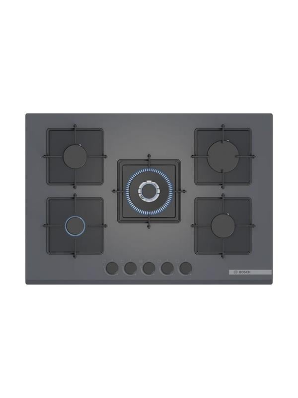 Bosch PNQ7B9P30O 75 cm Cam Ankastre Gazlı Ocak Antrasit Gri