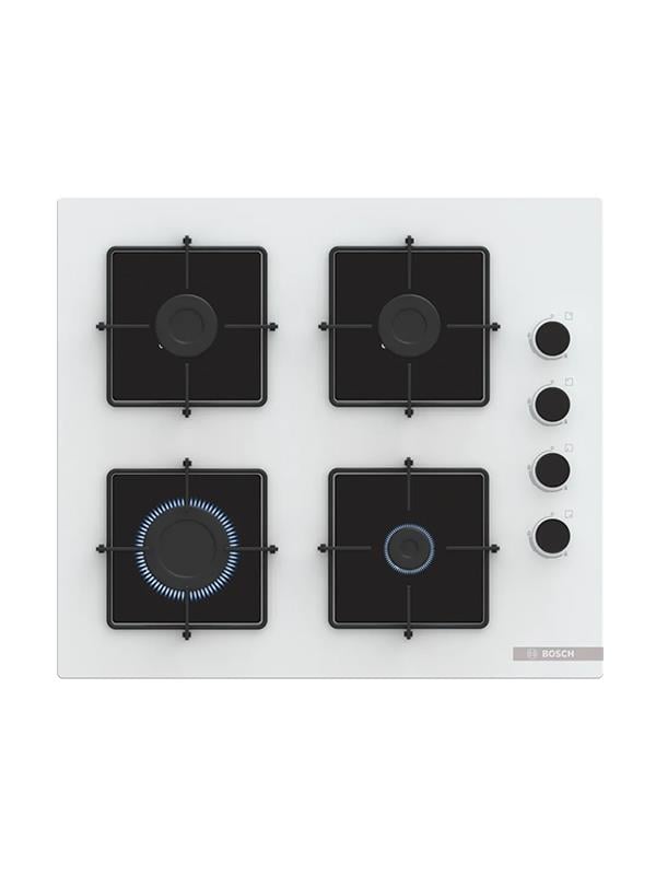 Bosch POP6C2P30L 60 cm Cam Ankastre Gazlı Ocak Beyaz
