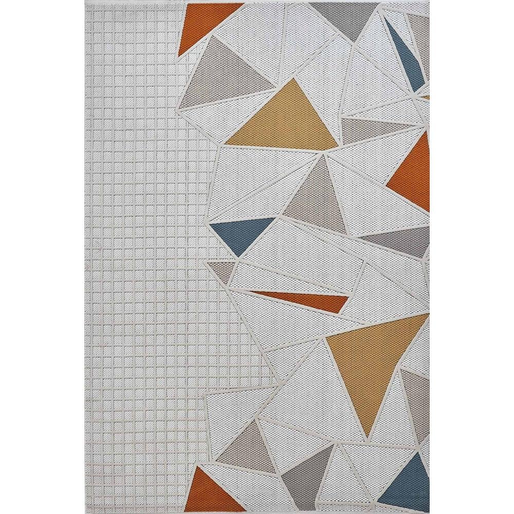 Gümüş Suyu Deco Avior 17452 Krem Geometrik Desenli Halı Multi