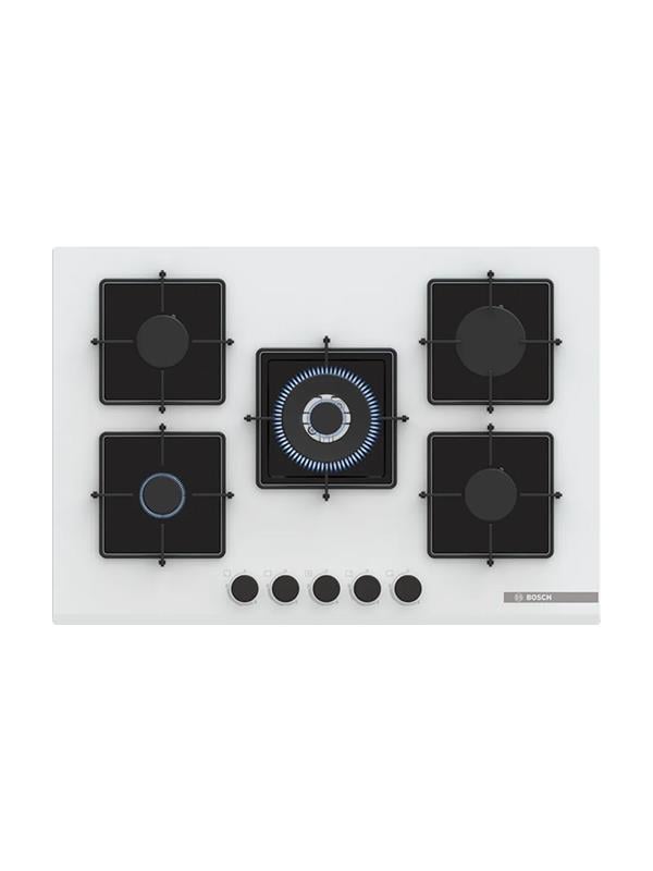 Bosch PNQ7B2P30O 75 cm Cam Ankastre Gazlı Ocak Beyaz