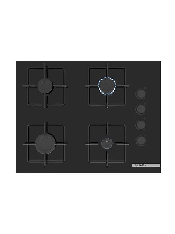 Bosch POP7C6P30O 67 cm Cam Ankastre Gazlı Ocak Siyah
