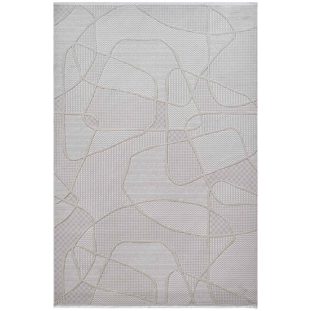 Gümüş Suyu Deco Avior 17180 Geometrik Desenli Halı Krem