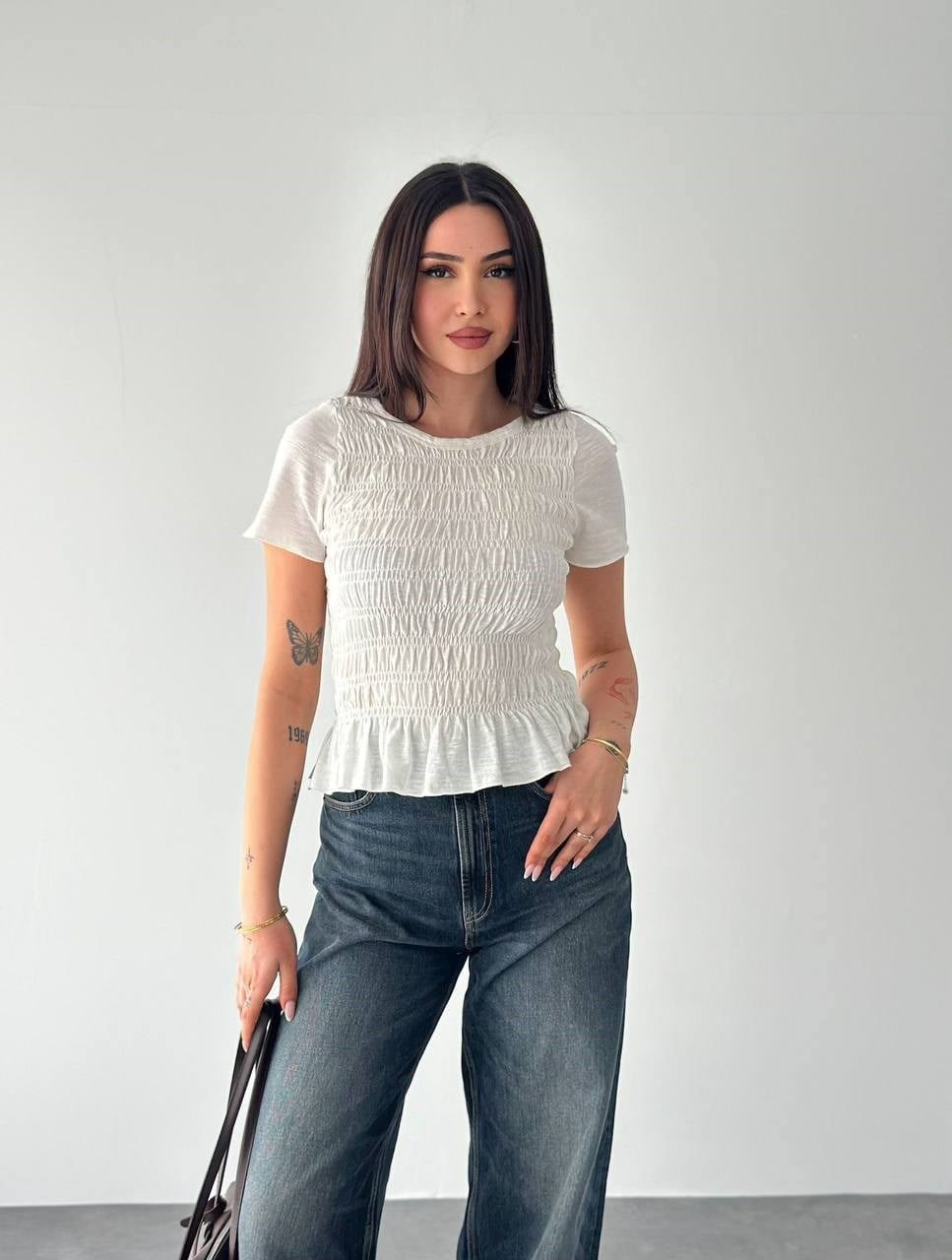 Basic Gipeli T-Shırt-Ekru EKRU