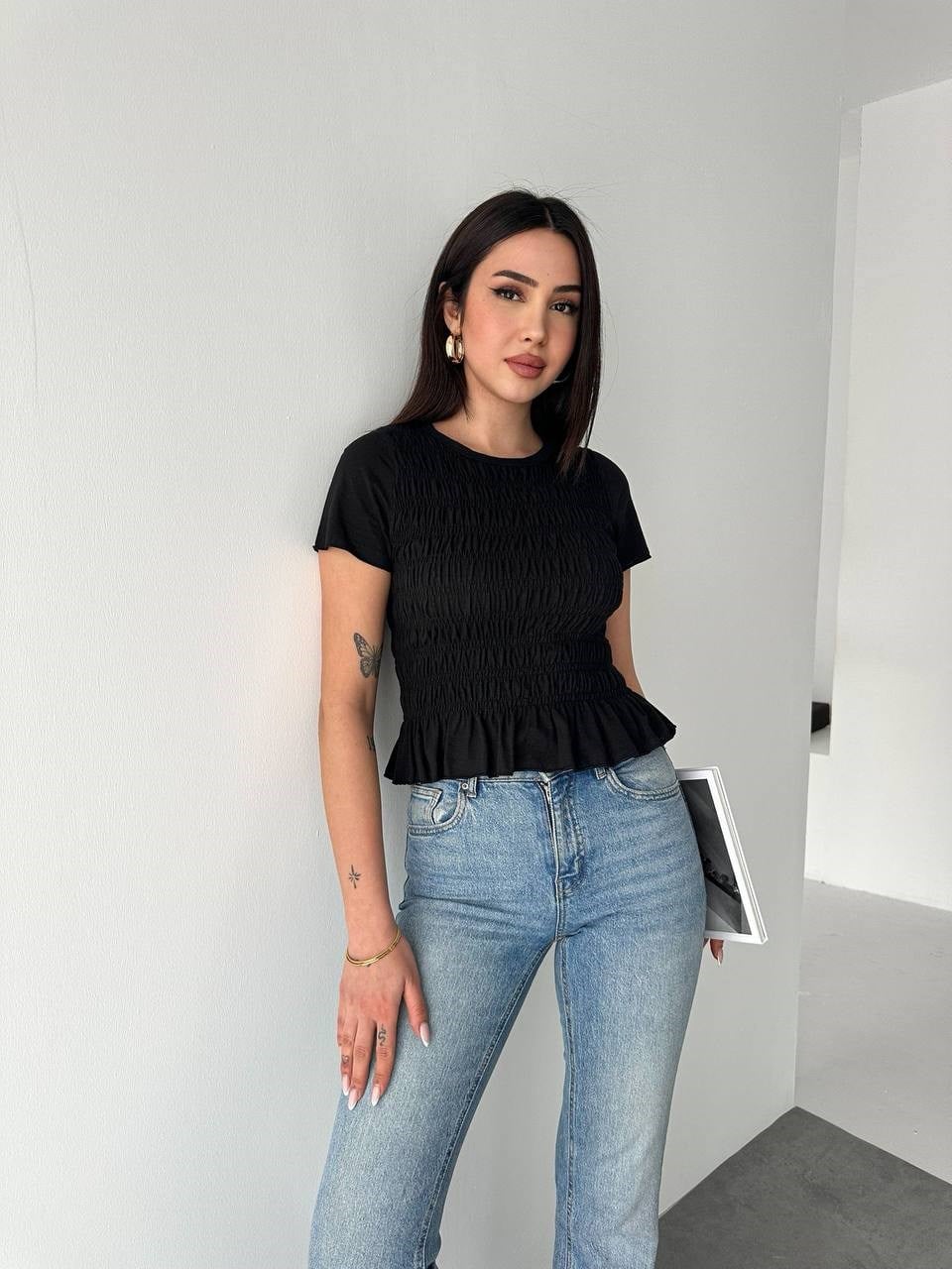 Basic Gipeli T-Shırt-Siyah SİYAH