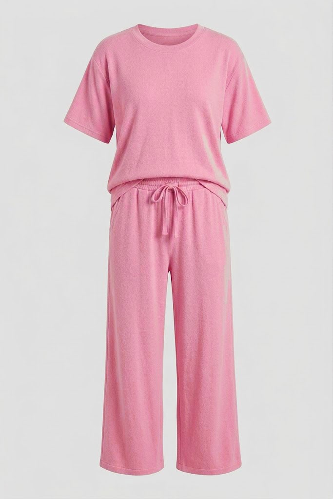 Bisiklet Yaka Basic Takım PEMBE
