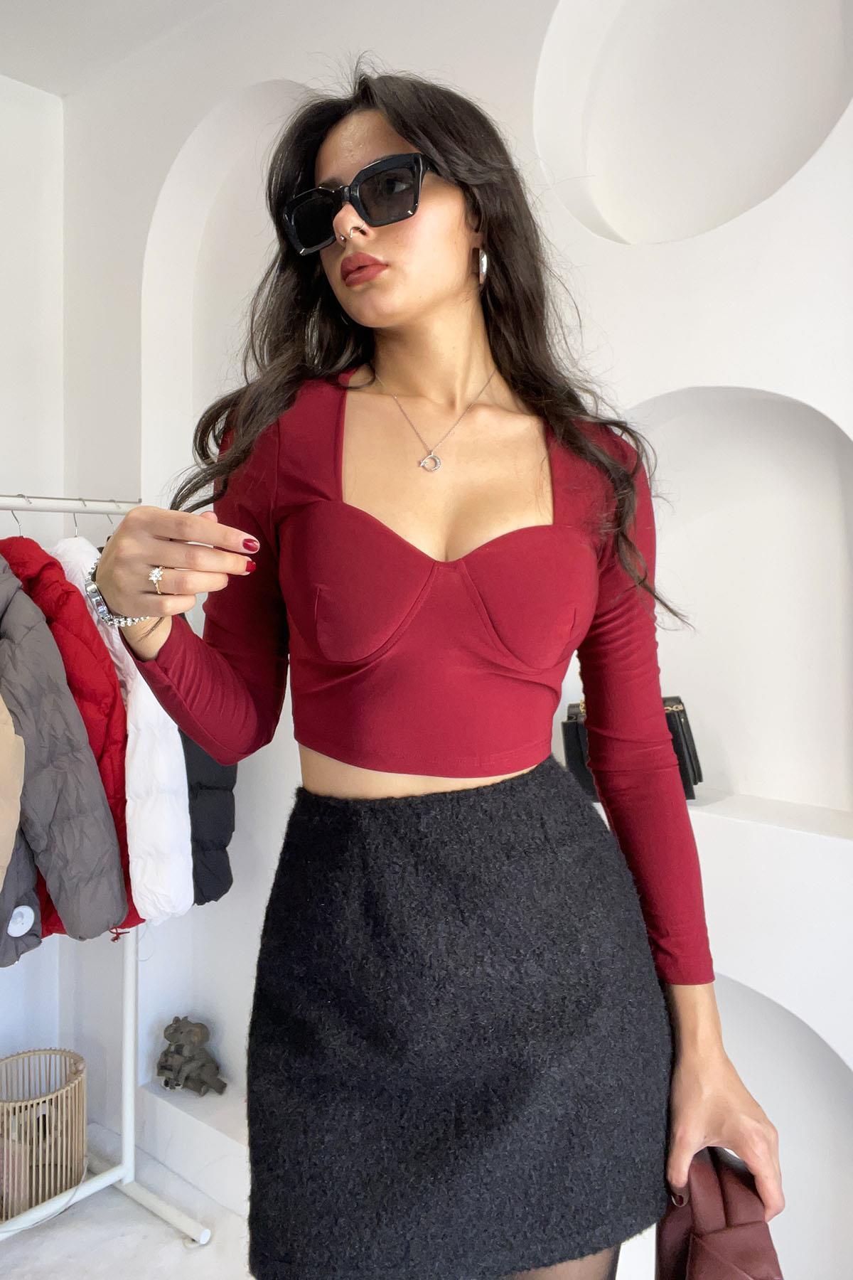 Gloplu Sandy Bluz - Bordo BORDO