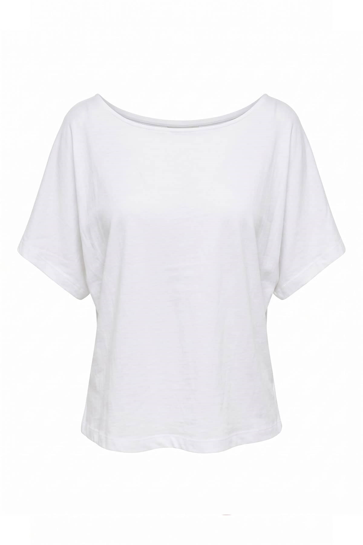 Kayık Yaka T-shirt - Ekru EKRU