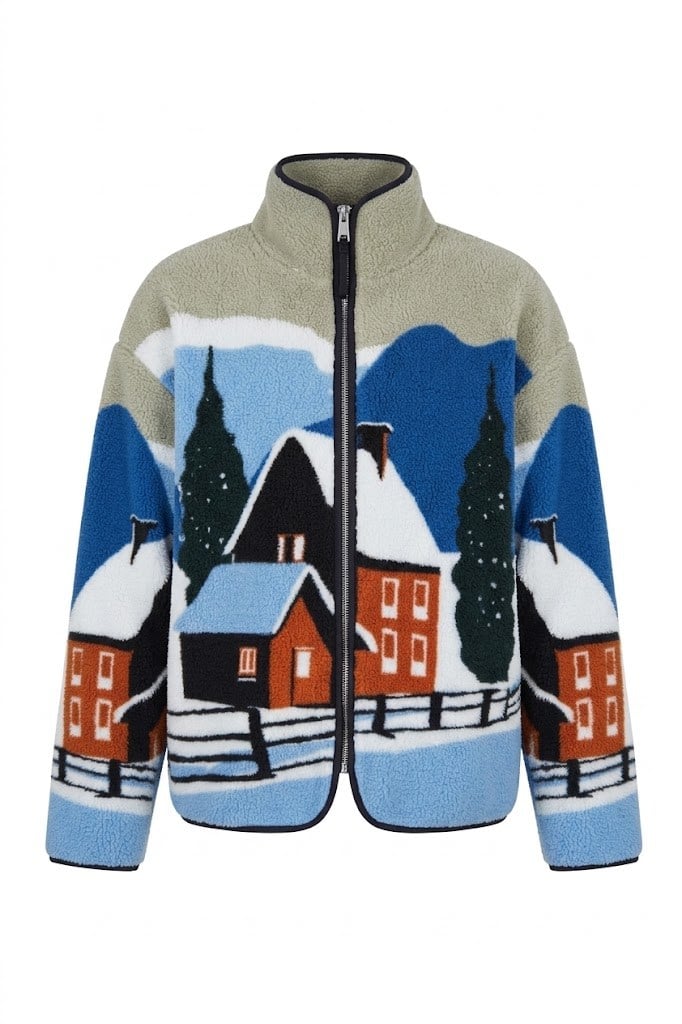 Mavi/Lacivert - Winter Fermuarlı Teddy Ceket Mavi/Lacivert