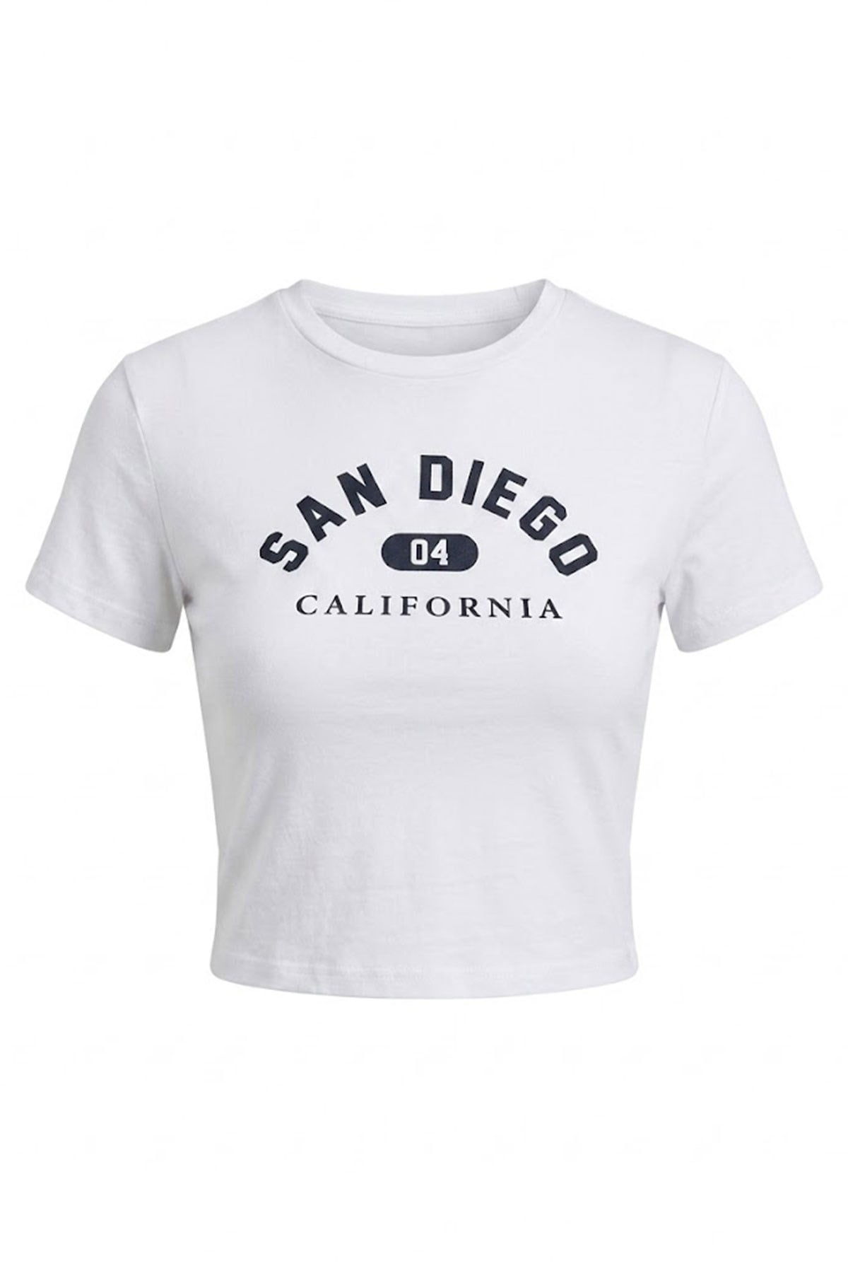 San Diego Baskı Crop EKRU