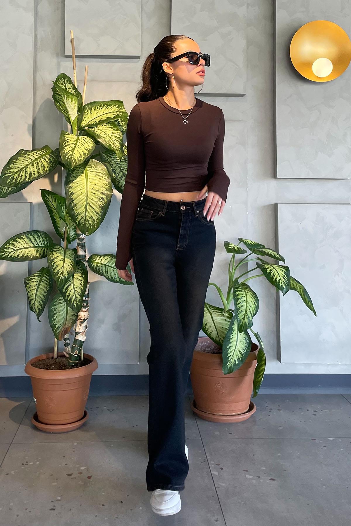 Wide Leg Jean Pantalon - Kiremit KİREMİT