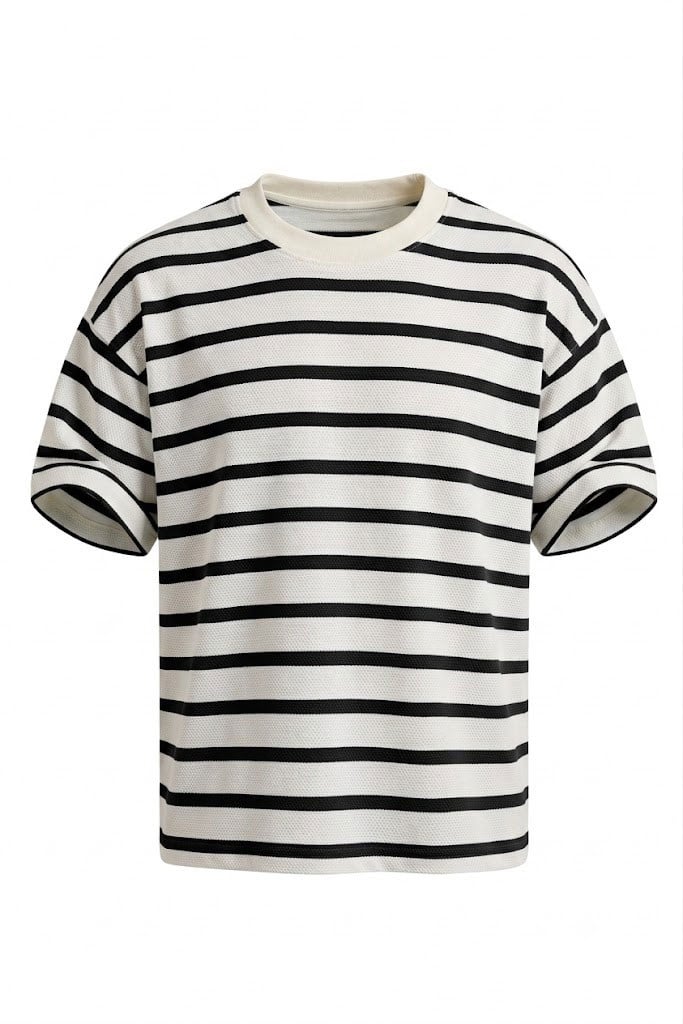 Yan Çizgi Detay T-shirt EKRU