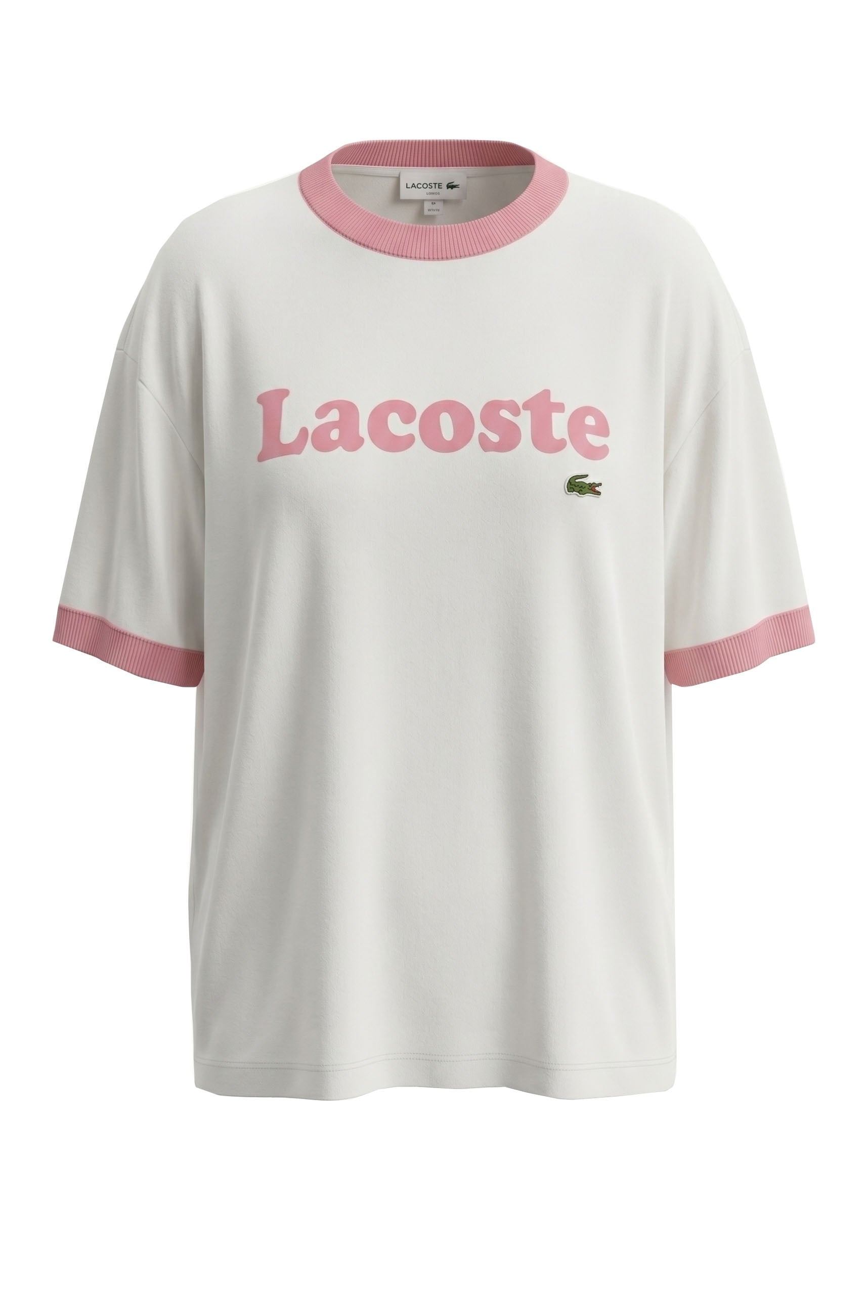 Yazı Baskılı Bisiklet Yaka T-shirt - Pembe PEMBE
