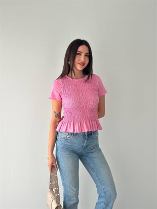 Basic Gipeli T-Shırt-Pembe PEMBE