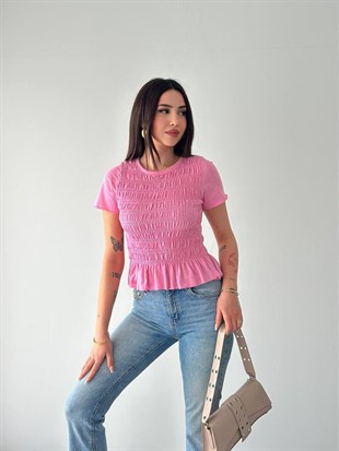 Basic Gipeli T-Shırt-Pembe PEMBE