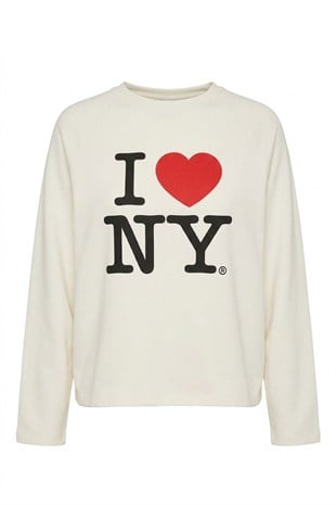Baskı Detay Oversize Sweater-Ekru EKRU