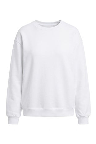 Bisiklet Yaka Basic Sweat - Ekru EKRU