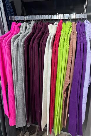 Fitilli Balıkçı Yaka Bady - Neon Pembe Neon Pembe