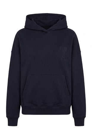 Kalp Kabartmalı Kapüşonlu Sweat - Lacivert LACİVERT