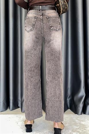 Noa Noa Kemerli Lazer Kesim Straight Fit Jean - Sütlü Kahve SÜTLÜ KAHVE