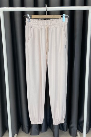 Oysho Paça Lastikli Jogger Eşofman-Krem KREM