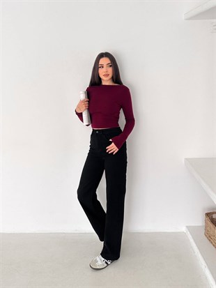 Randum Palazzo Comfort Kot Pantolon- Siyah SİYAH