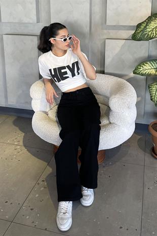 Wide Leg Jean - Siyah SİYAH
