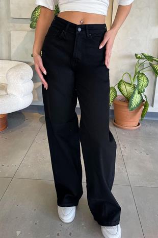 Wide Leg Jean - Siyah SİYAH