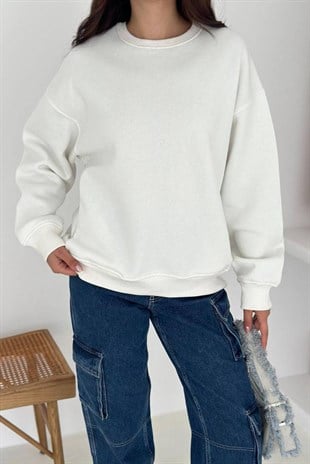 Yan Cepli Basic Sweat - Ekru EKRU