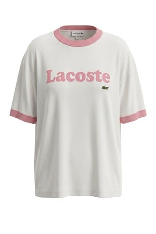 Yazı Baskılı Bisiklet Yaka T-shirt - Pembe PEMBE