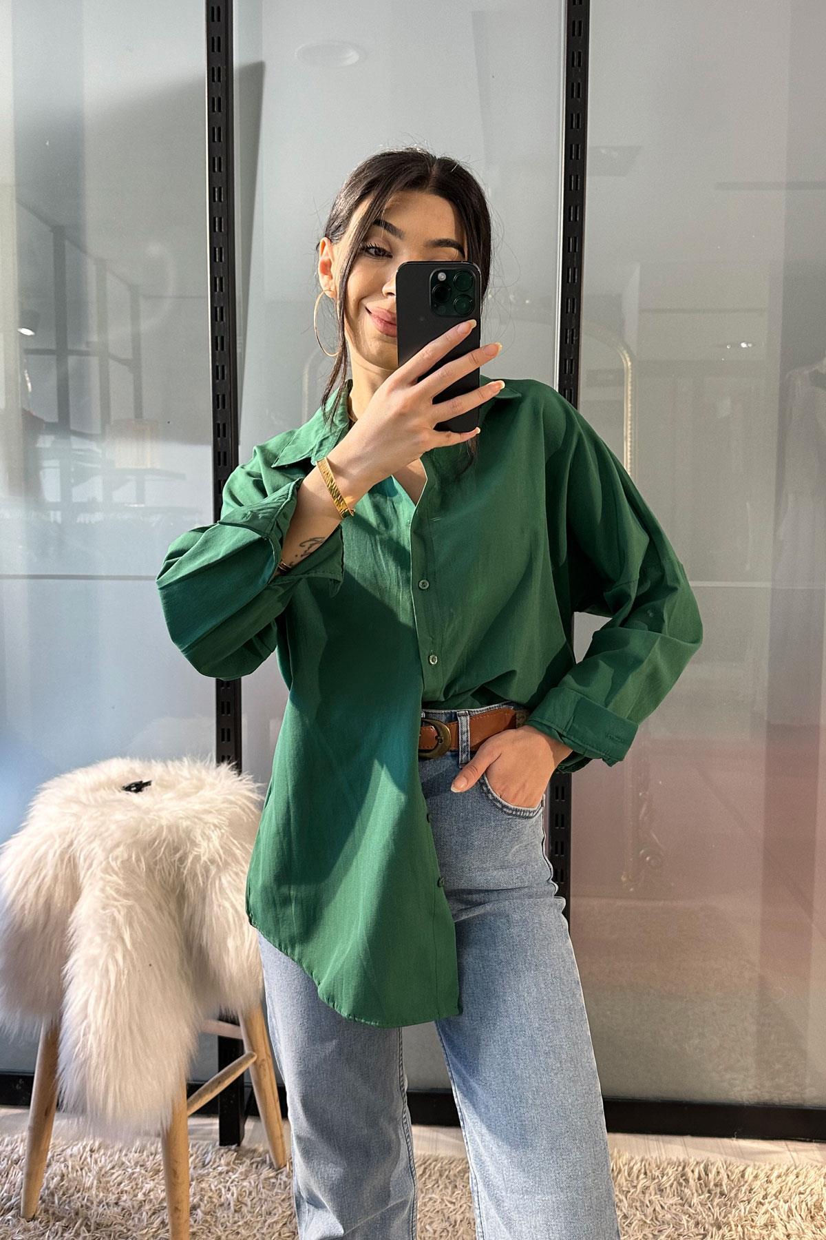 Basic Gömlek - Yeşil YEŞİL