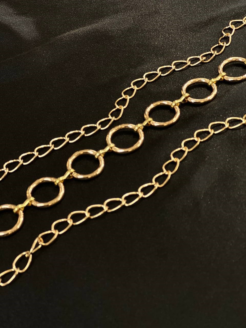 Büyük Yuvarlak Detay Zincir Kemer-Gold GOLD