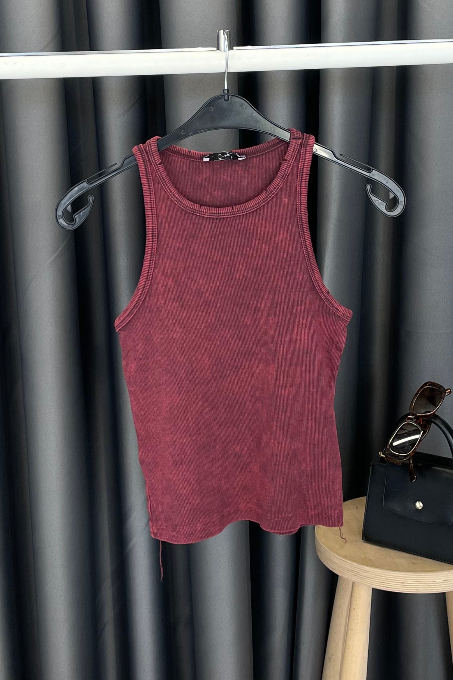 Halter Yaka Eksitme Detaylı Atlet - Bordo BORDO