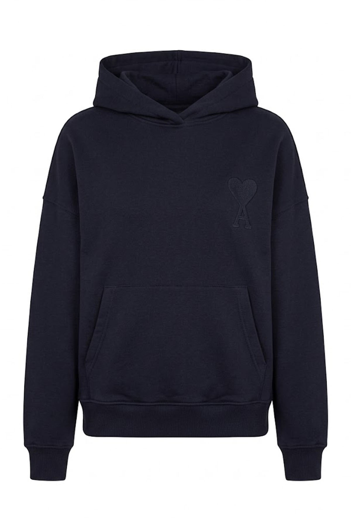 Kalp Kabartmalı Kapüşonlu Sweat - Lacivert LACİVERT