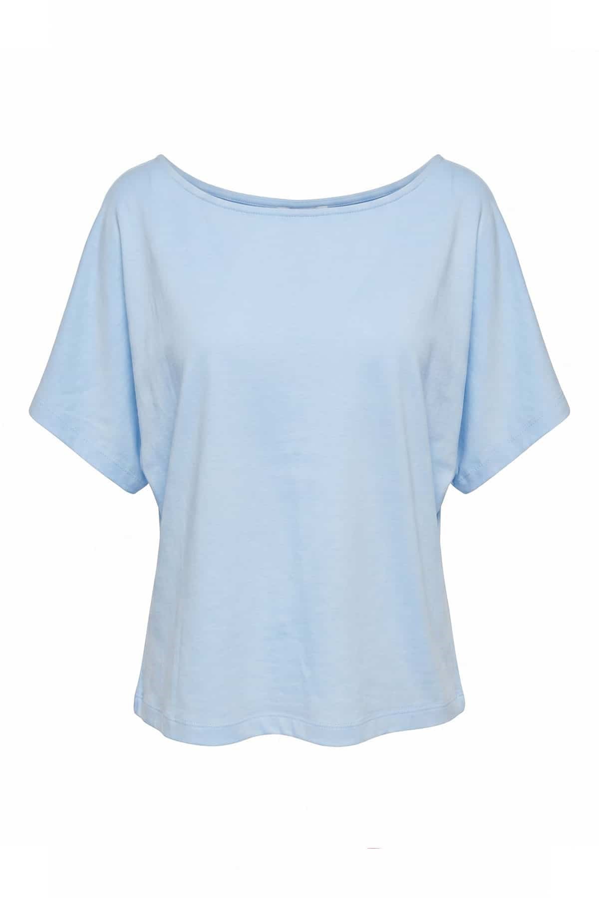 Kayık Yaka T-shirt - Bebe Mavi Bebe Mavi