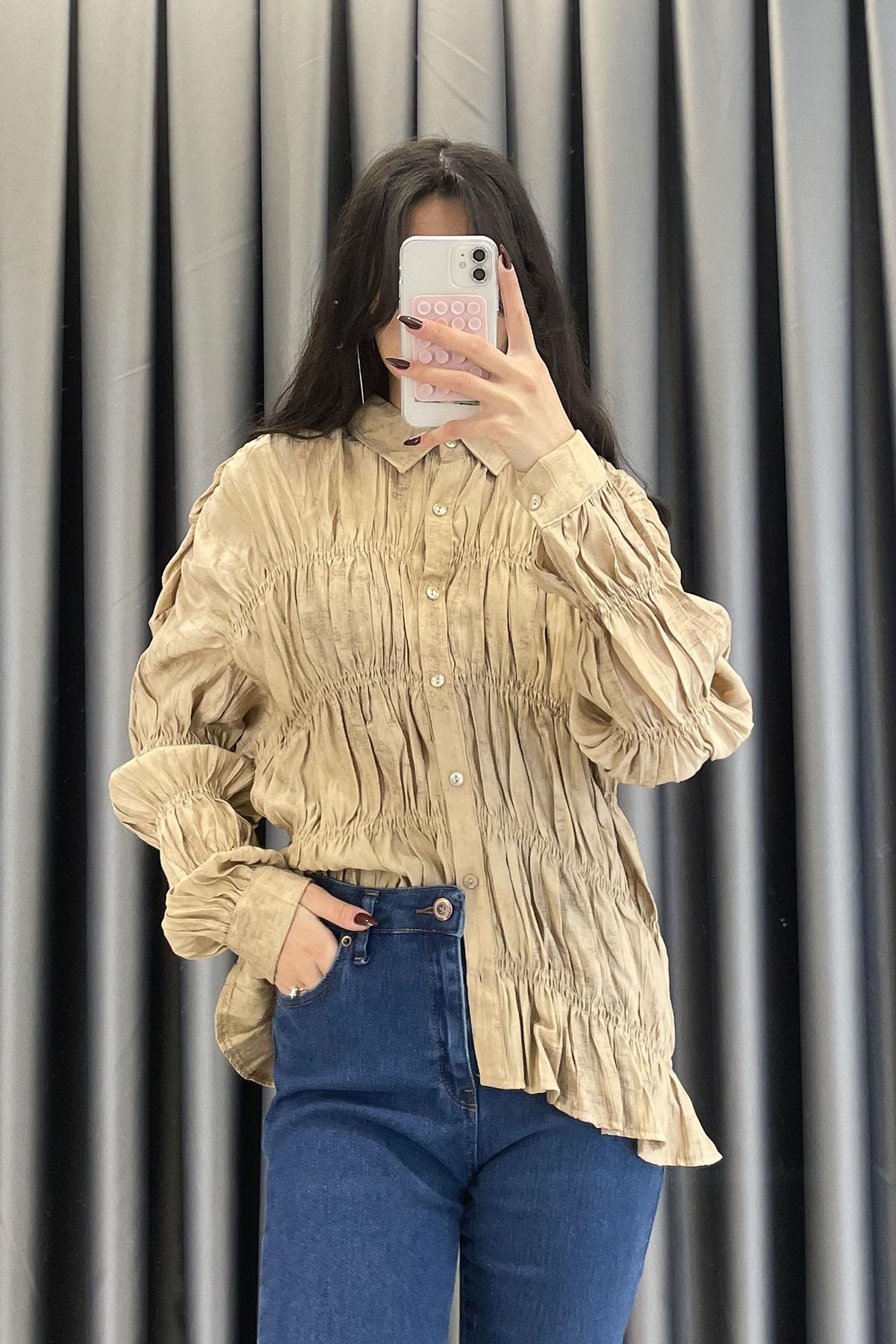 Massimo Gipeli Gömlek - Camel CAMEL