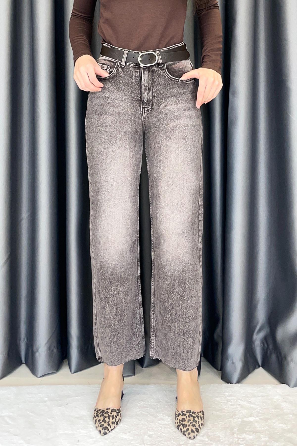 Noa Noa Kemerli Lazer Kesim Straight Fit Jean - Sütlü Kahve SÜTLÜ KAHVE