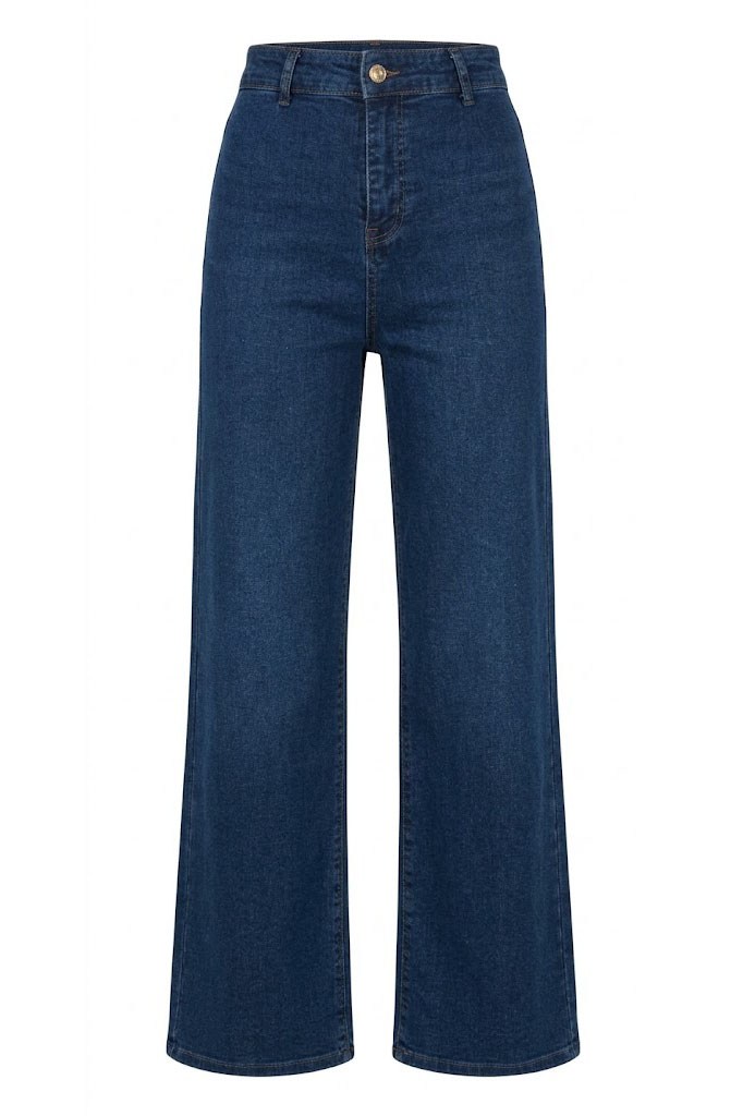 Paça Kesikli Straight Pantalon-Koyu Mavi KOYU MAVİ